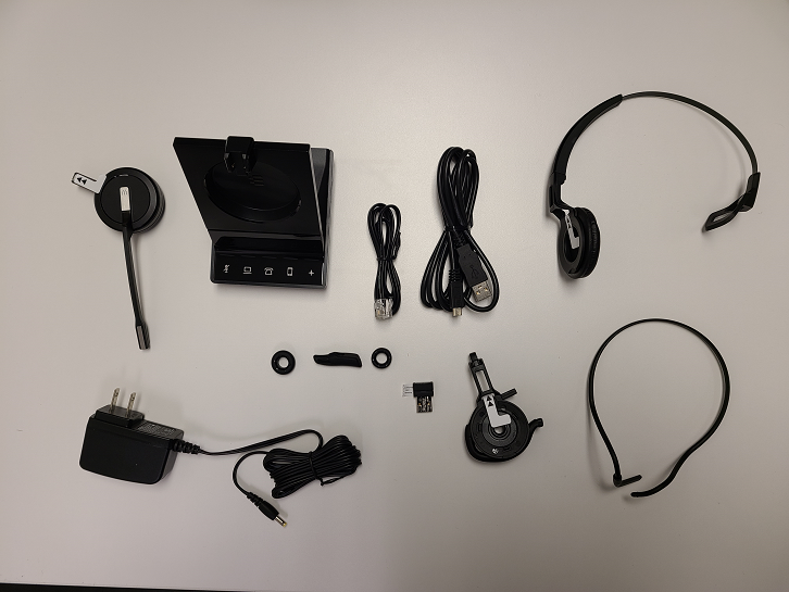Sennheiser SDW 5016 headset, base, and cords