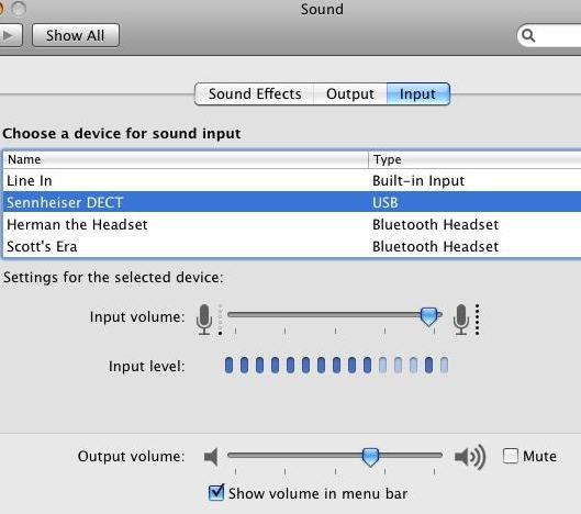 Mac Computer audio settings for headsets