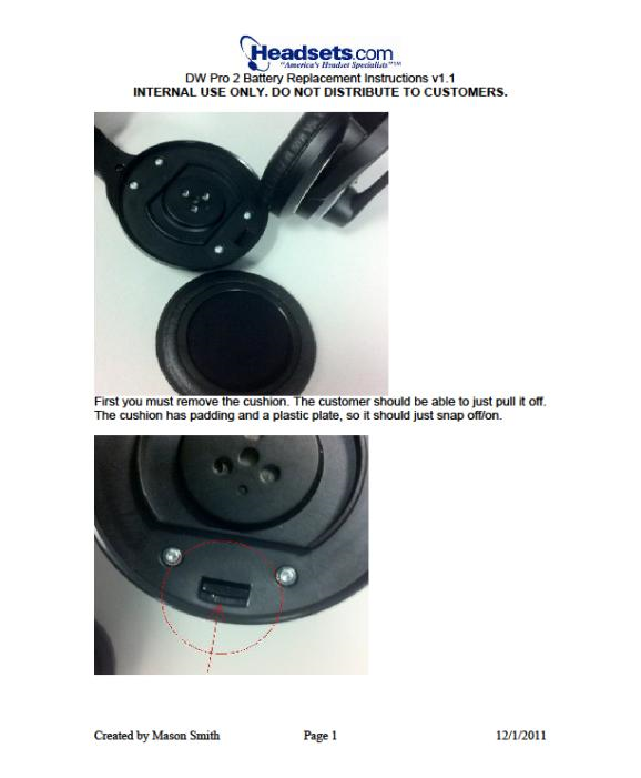 Dw Pro 2 Battery Replacement Instructions
