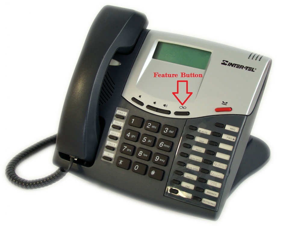 InterTel phone feature button for use with headset