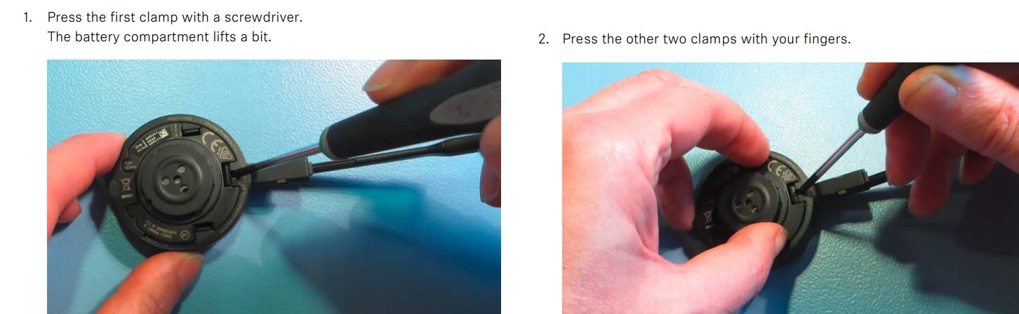 Sennheiser SDW5016 battery removal