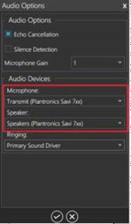 3CX softphone microhone and speaker settings