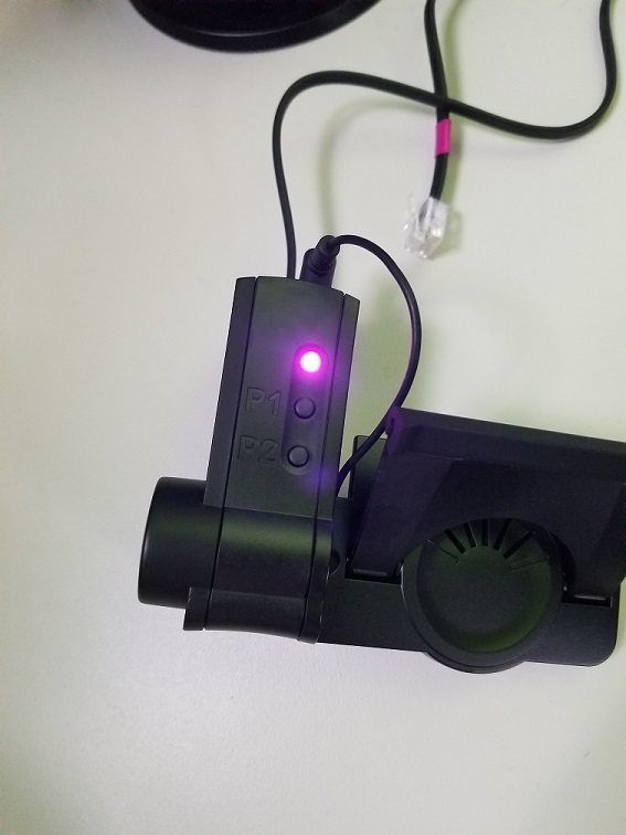 Sennheiser handset lifter with purple error light