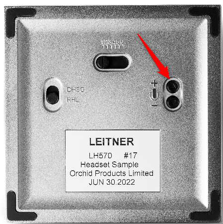 Leiner LH500 series charging base microphone volume buttons