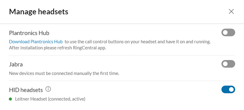 RingCentral enabling call control settings