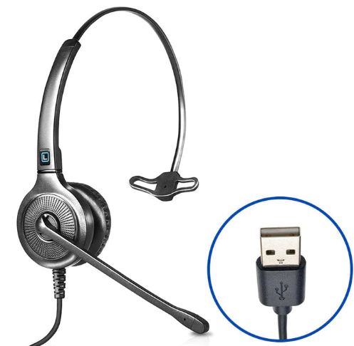 Leitner LH250 wired USB headset for MagicJack
