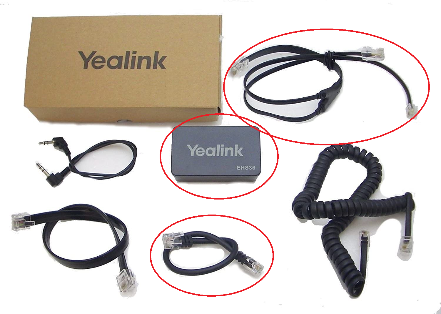 Yealink EHS36 cords and adapter box for Sennheiser