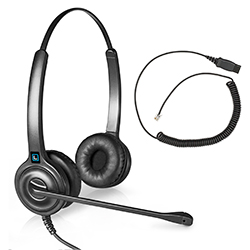 Leitner LH245 wired headset with phone quick disconnect cord