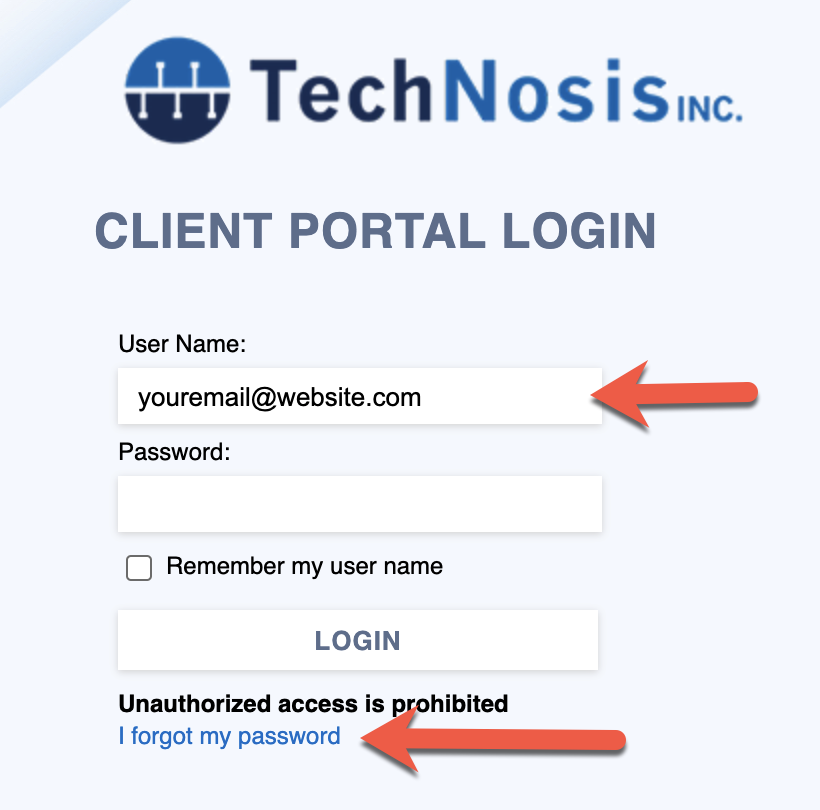 How To Reset Your Support Portal Password TechNosis Help Docs How To Reset Your Support Portal Password TechNosis Help Docs