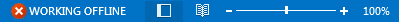 Working Offline indicator on the Outlook status bar