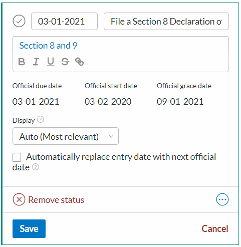 selecting automatic replacement option