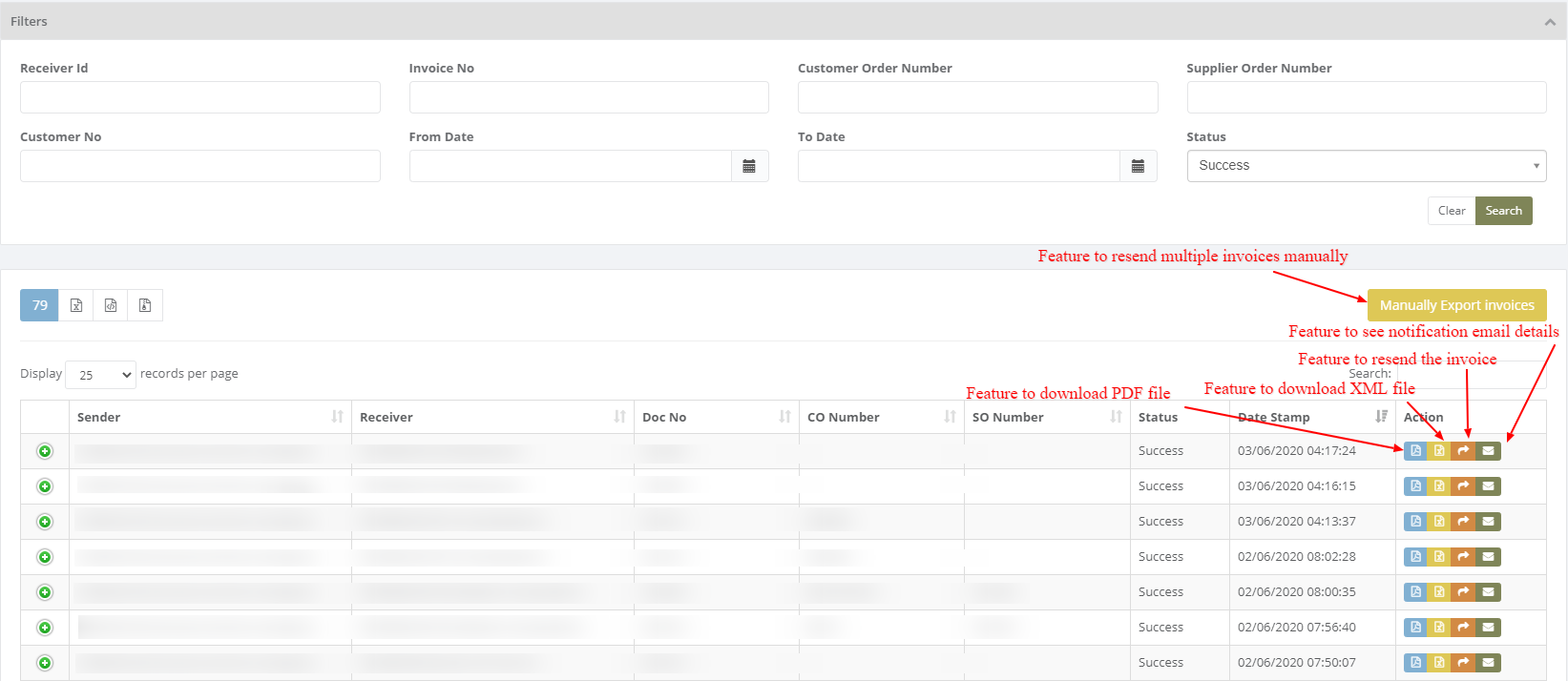 wave export invoices