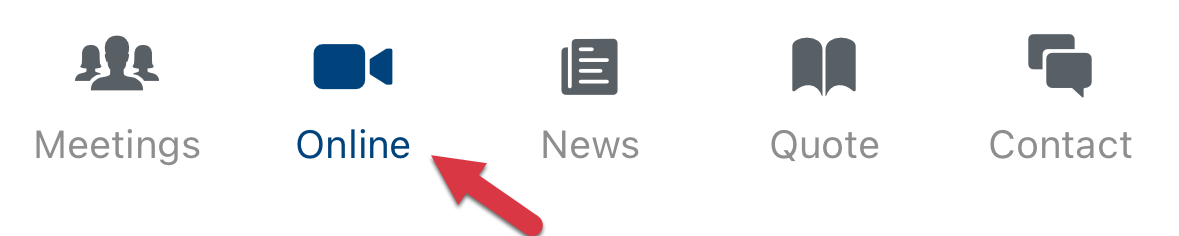 online tab highlighted