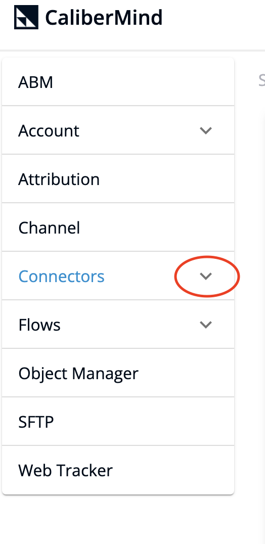 Expand CaliberMind Connectors Section		