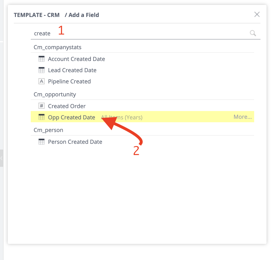 Choose Opportunity Open Date as your core CaliberMind core filter