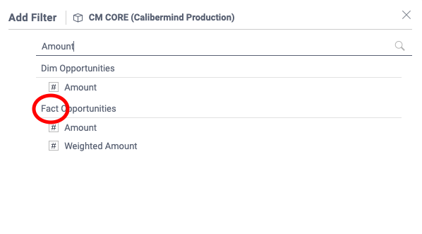 CaliberMind Fact Field