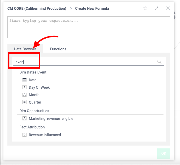 CaliberMind Data Browser Functions