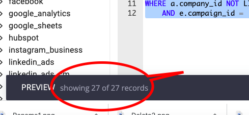 If You Don't Have an Error, CaliberMind Preview Bar will Display a Record Count
