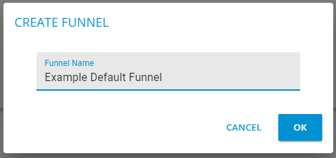 CaliberMind Funnel Name Dialog Box