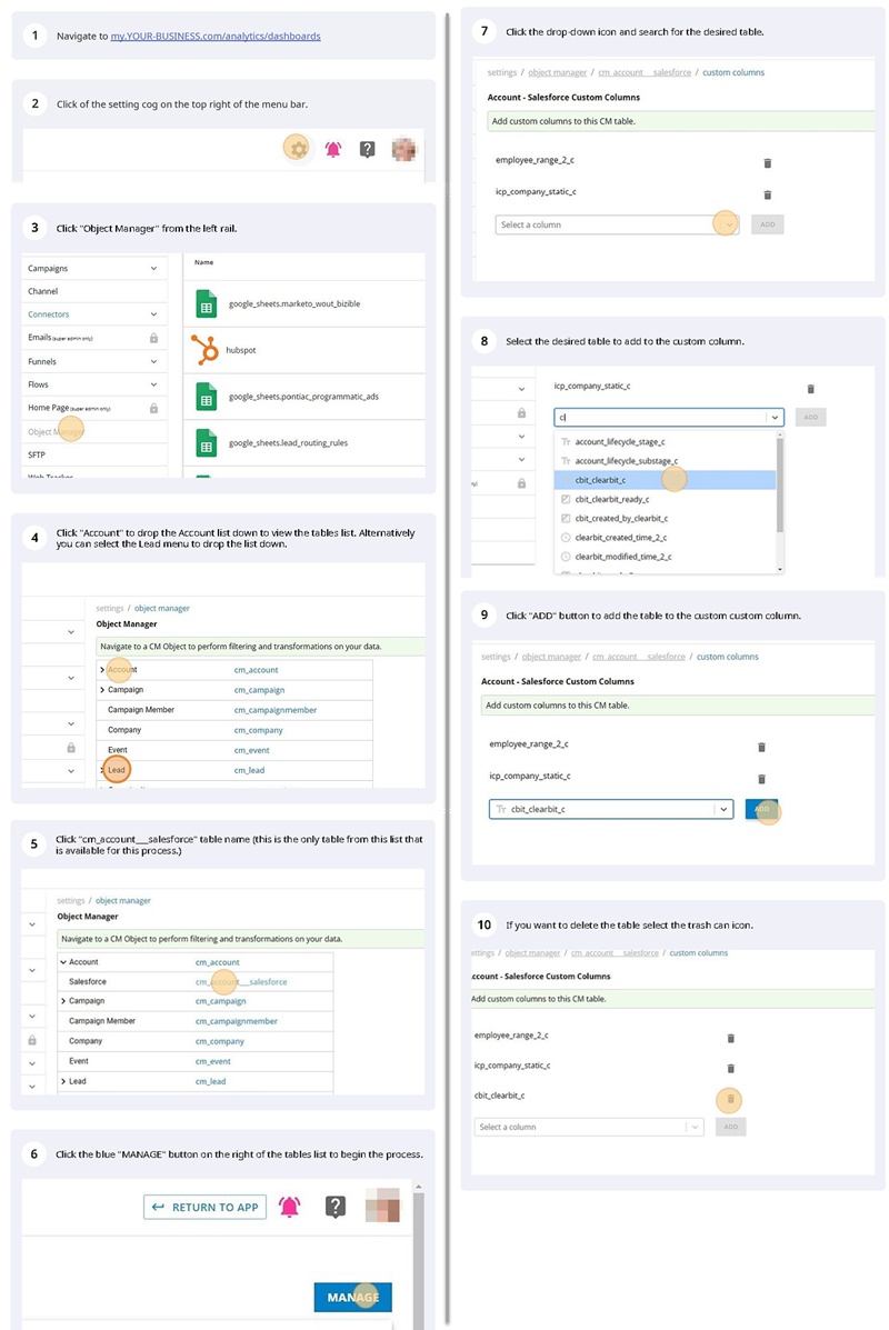 CaliberMind Adding Custom Columns in Salesforce