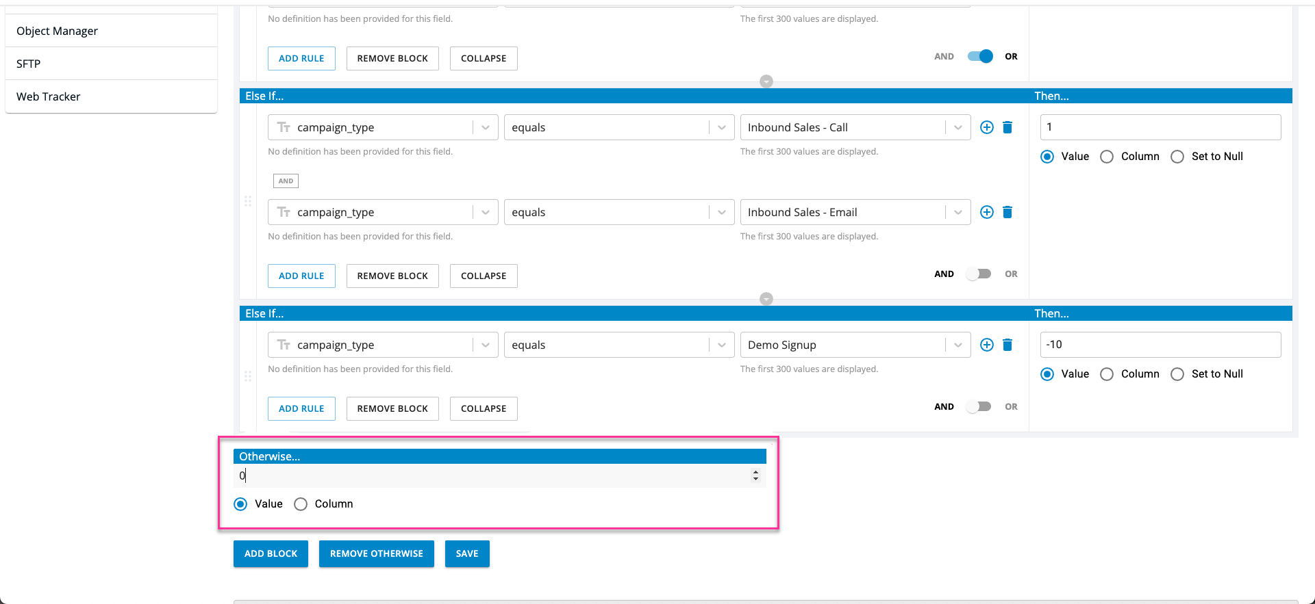 CaliberMind custom attribution model