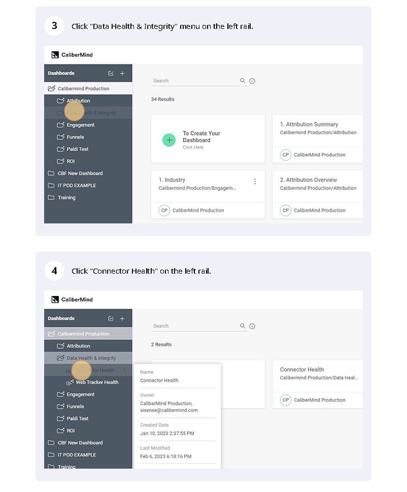 Data connector health step 3 and 4