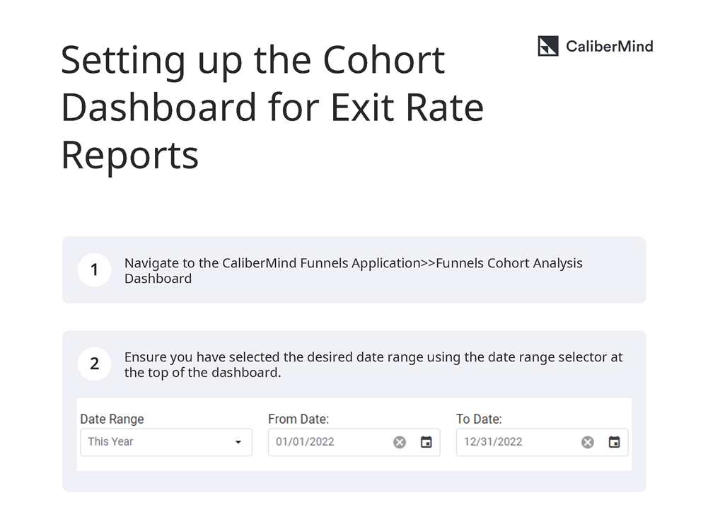CaliberMind Cohort Analysis Instructions Page 1
