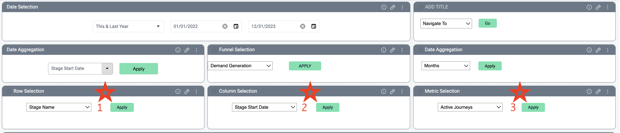 data explore stuck stage filters