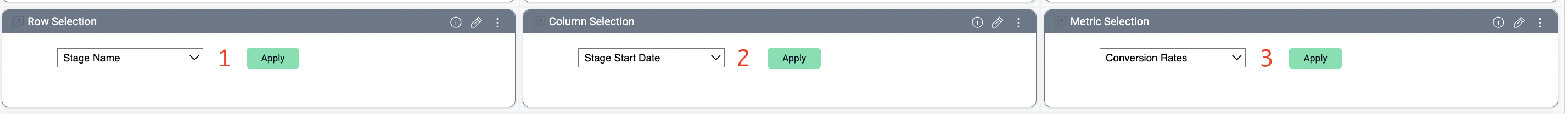 pivot table selections for data explore