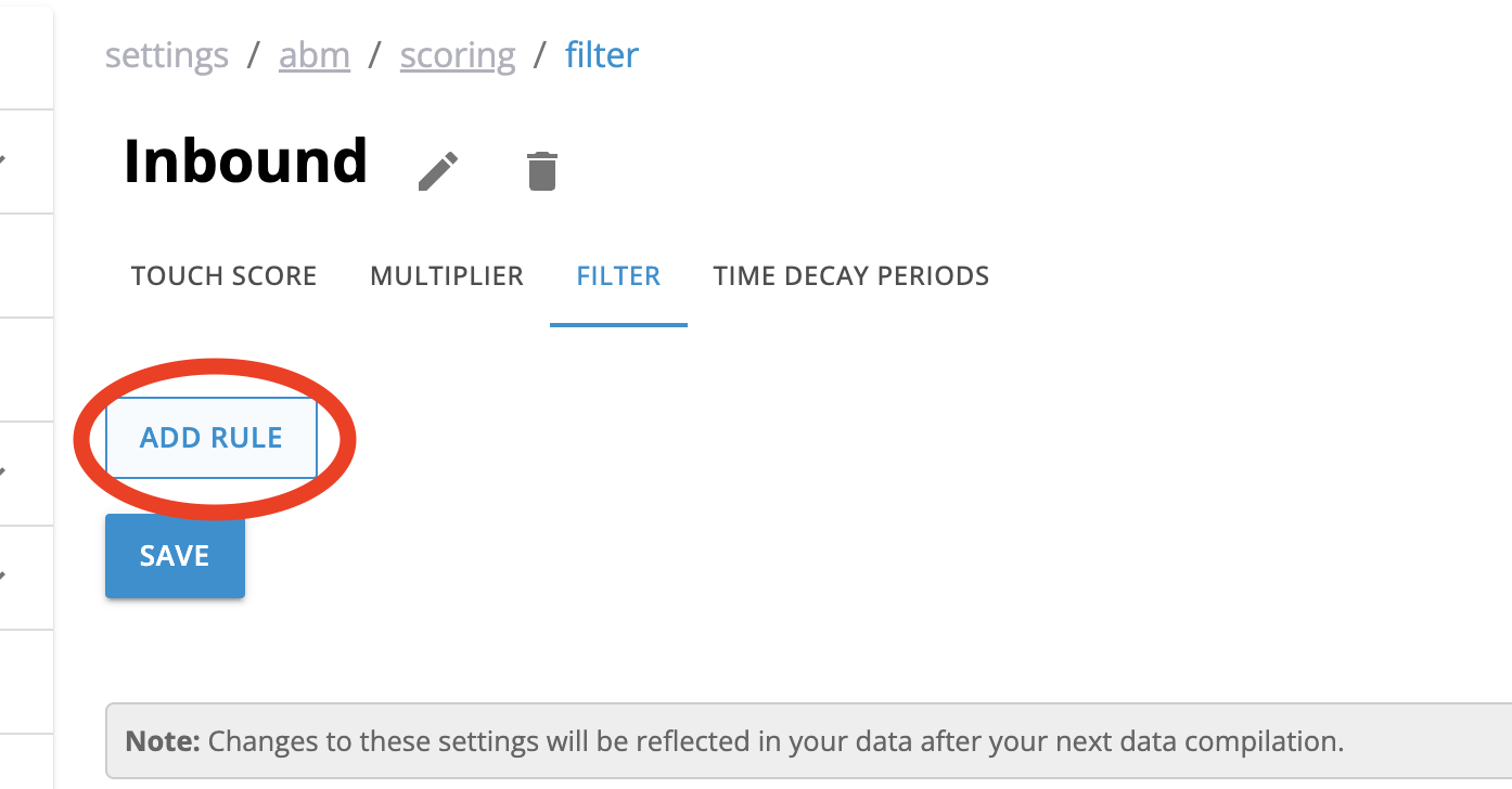 Add rule to filter section of scoring in CaliberMind