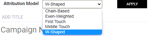 Attribution Model Drop Down List