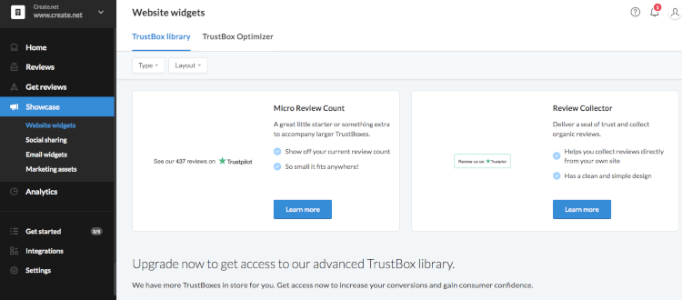 Selecting your trustbox