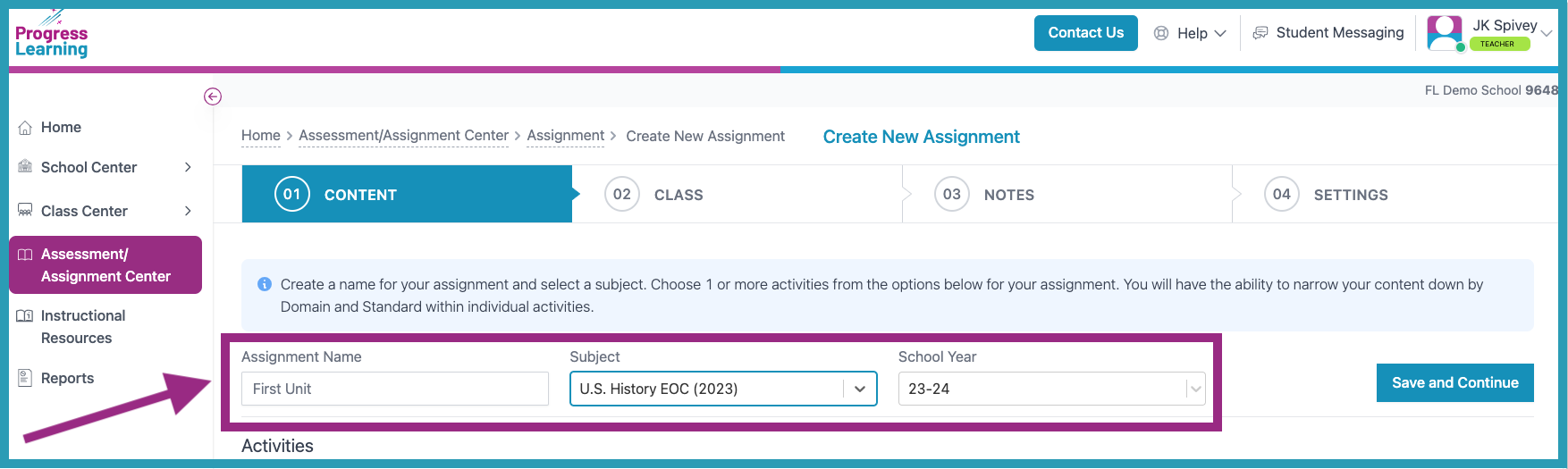 assessment to assignment