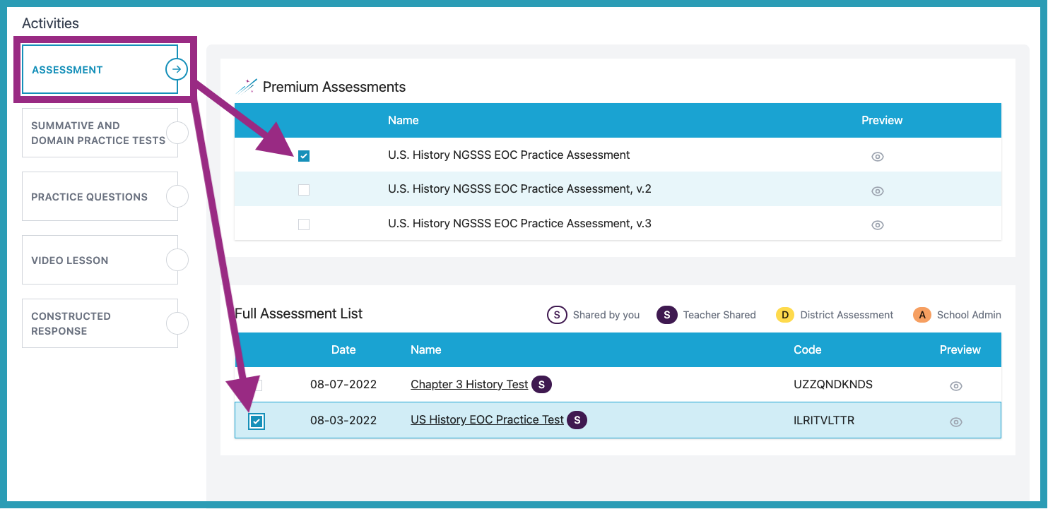 assessment to assignment