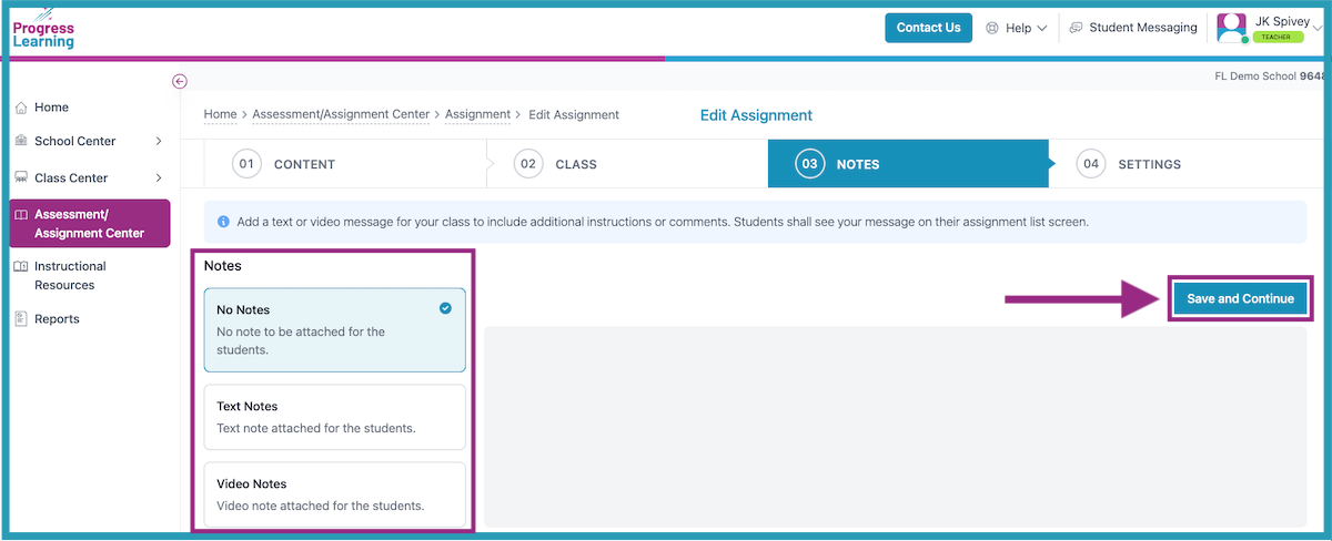 assessment to assignment