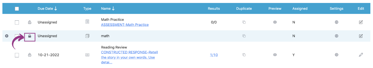 How do I lock/unlock Assignments? - Empowering Every Student and Educator