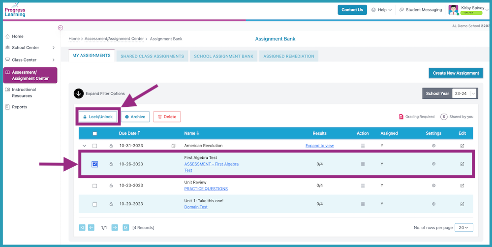 how to unlock an assignment in canvas for one student