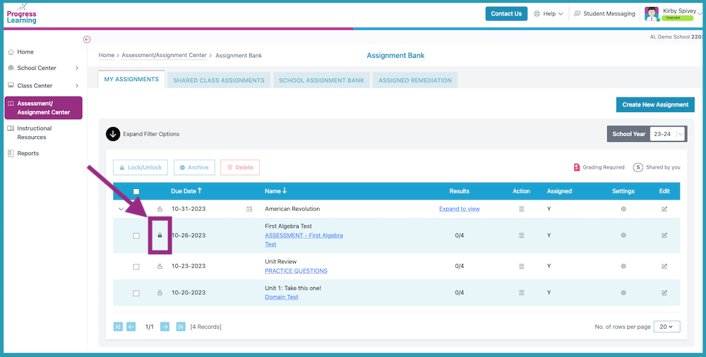 how to lock assignments on canvas