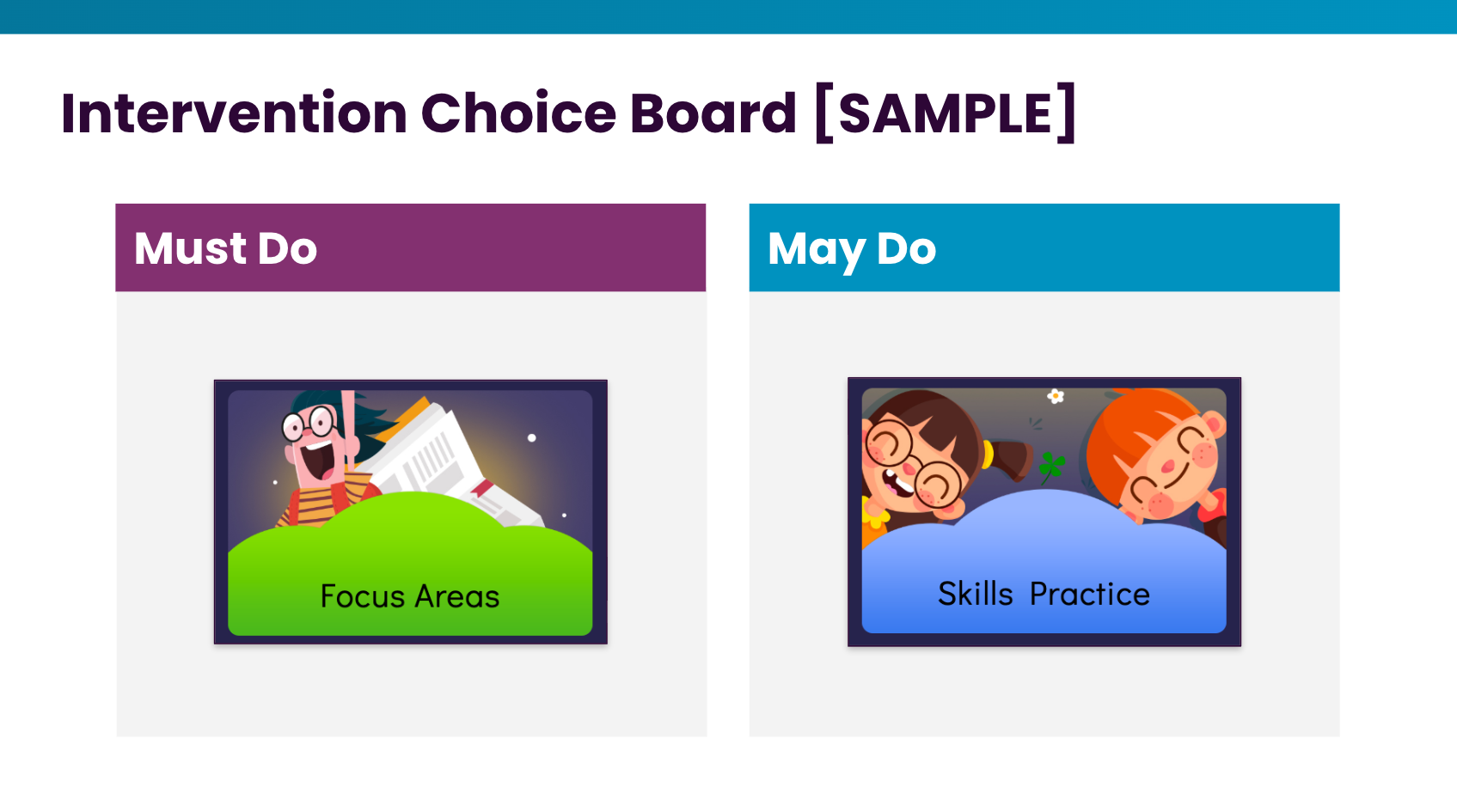 K-1 Intervention Choice Board 