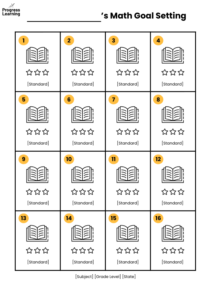 K-1 Study Plan Goal Sheets