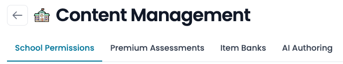 Content Management tabs available to district administrators