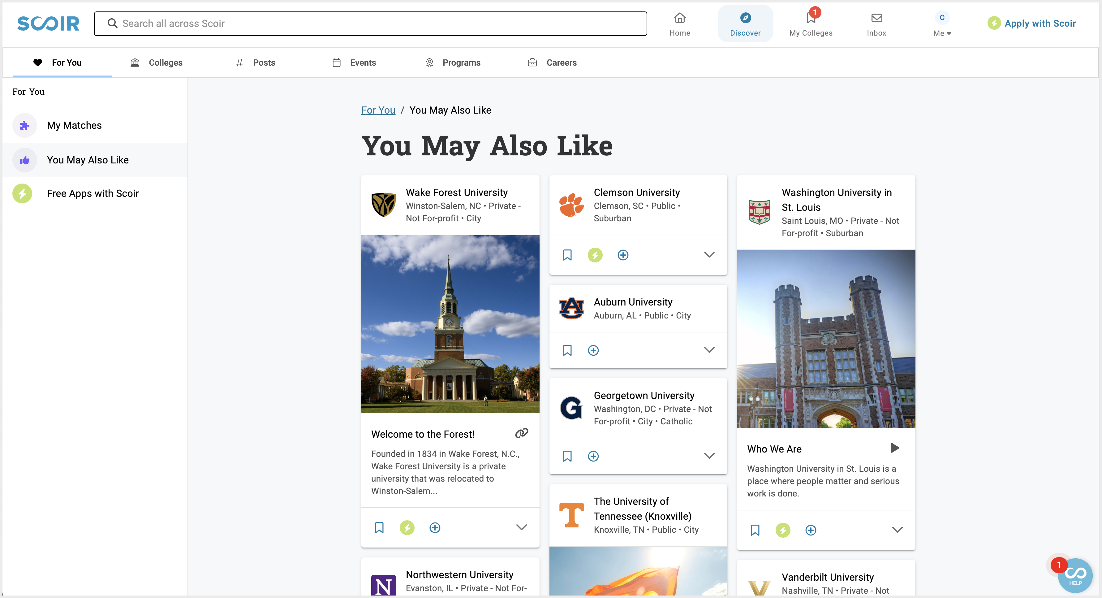 For Students: Discover Colleges - You may also like