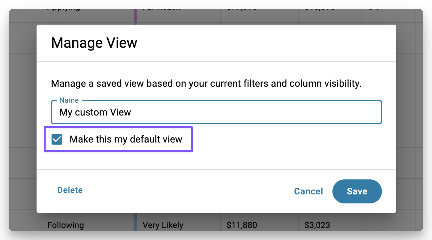 Setting a View as default