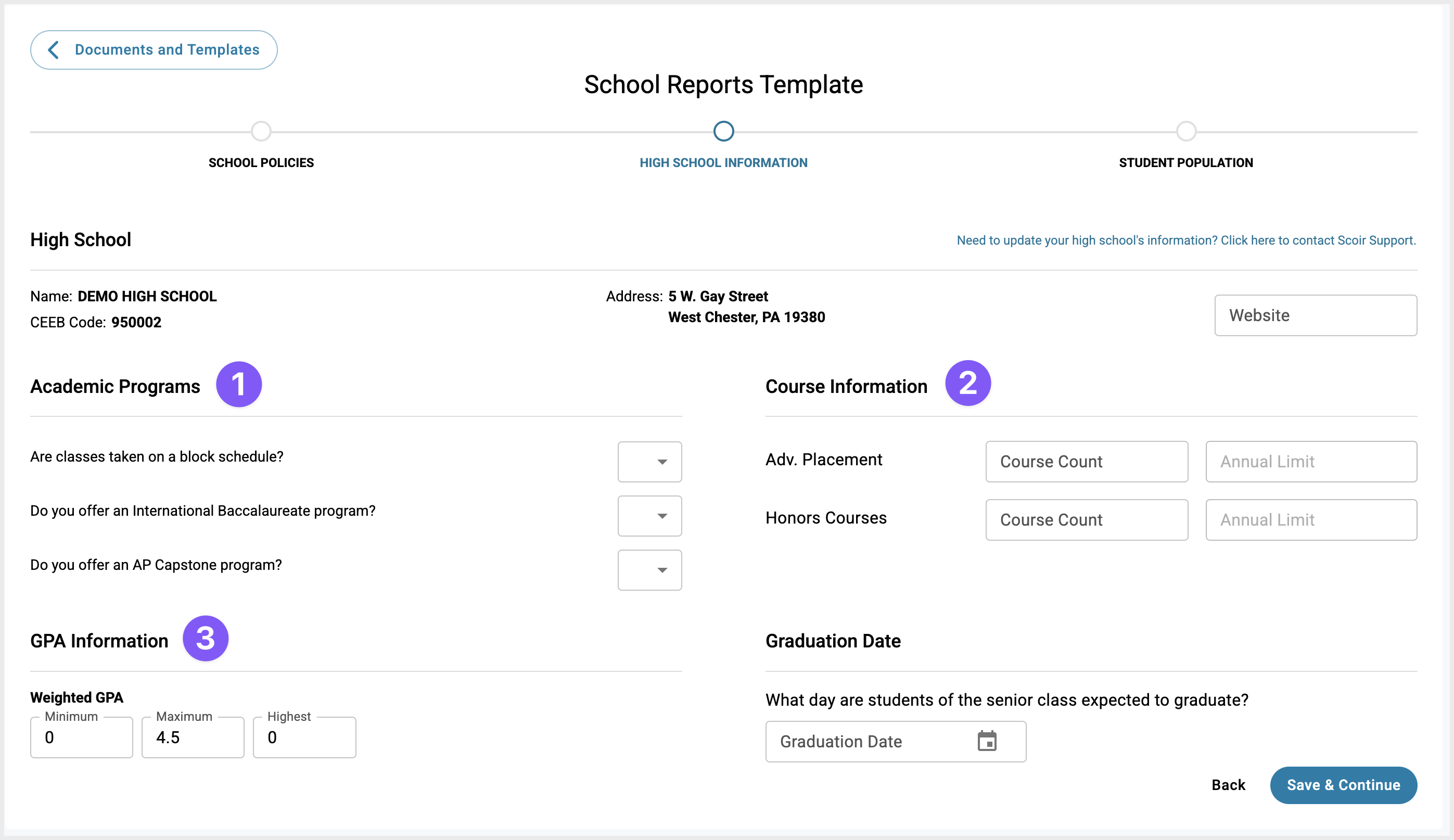 SSR template HS information