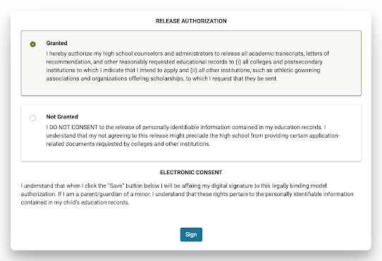 Granting FERPA release