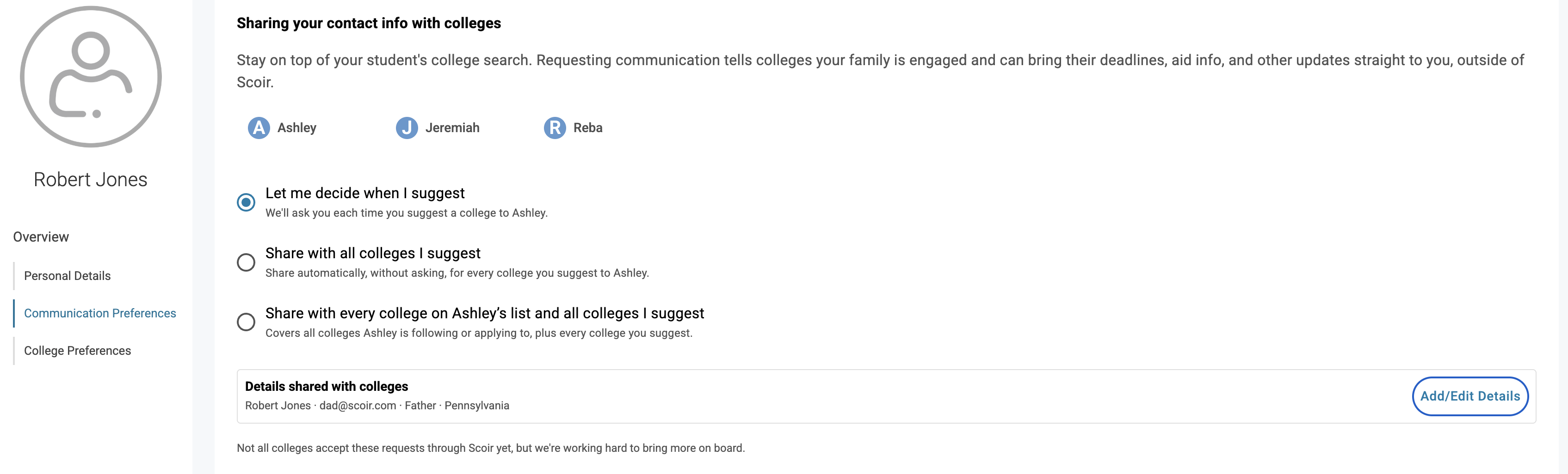 parent handraiser communication preferences