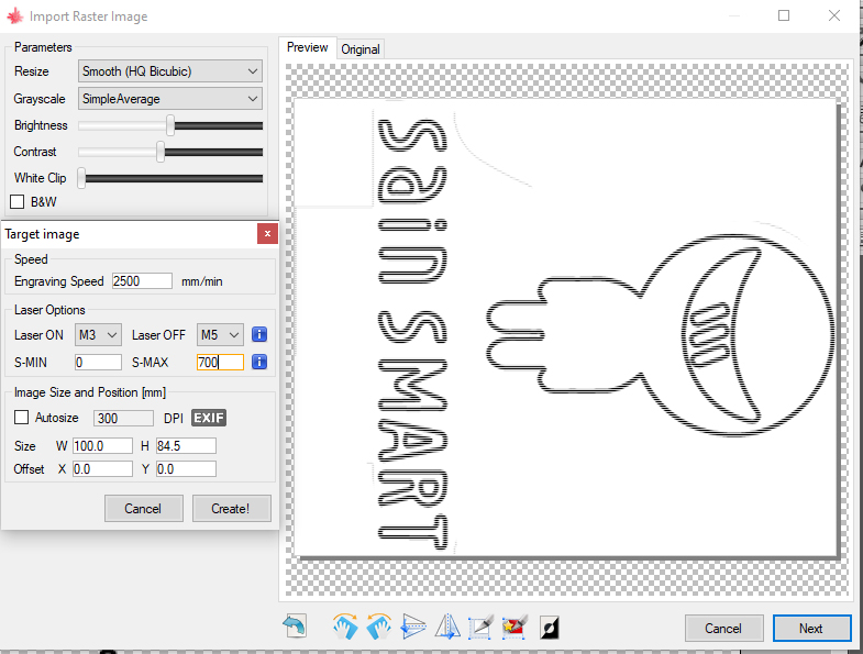 LaserGRBL Engraving Orientation