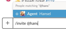 using the /invite command in the slack triage channel