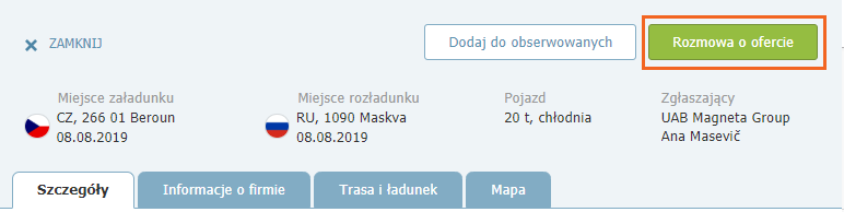 Zawieranie transakcji na komunikatorze na Transie