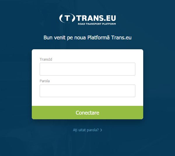 conectare la noua platformă logistică Trans.eu